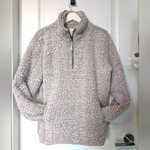 Sherpa/Teddy 1/4 Zip Frosted Ivory - Size S
